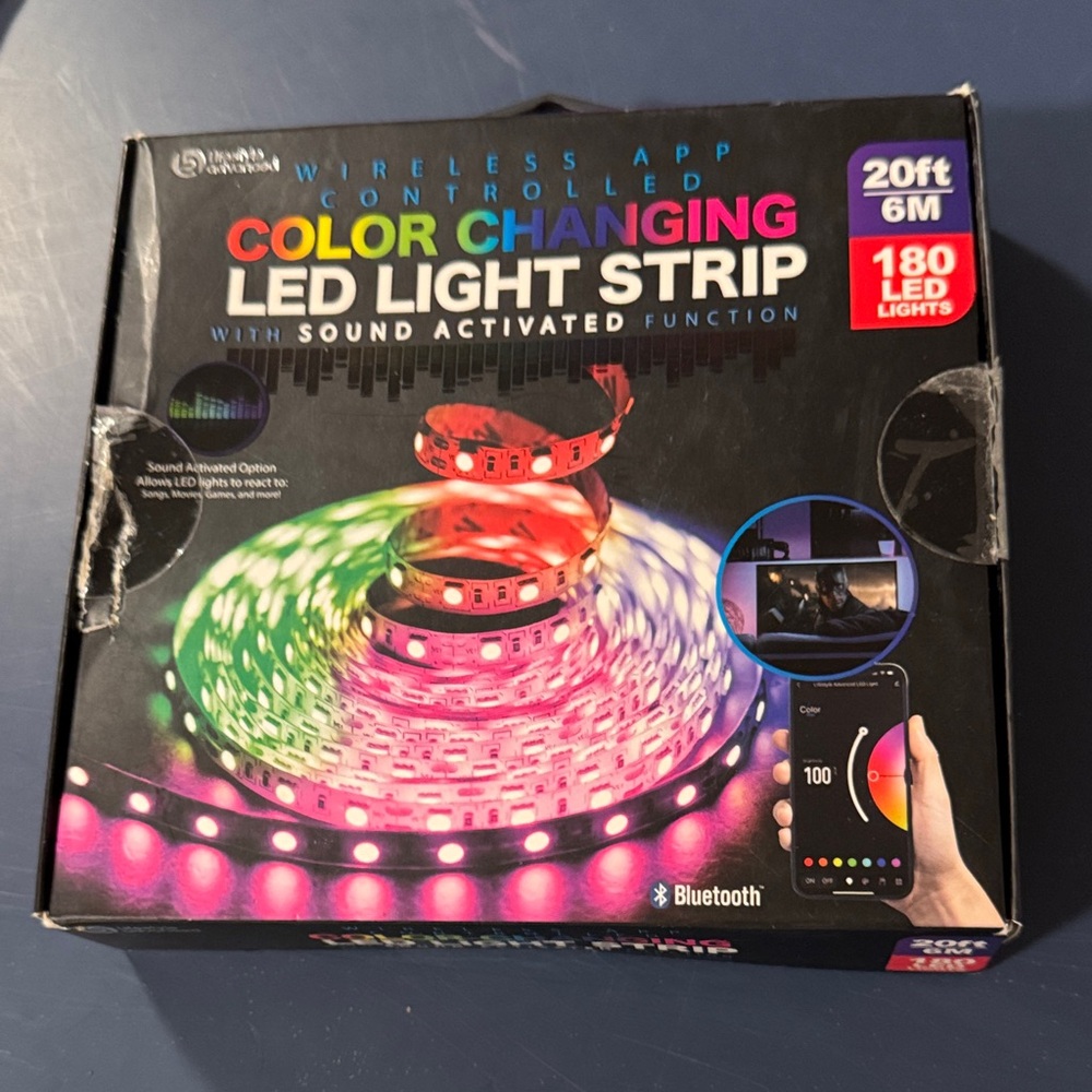 Color Changing LED Light Strip with Bluetooth